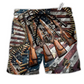 Beach Short / Adults / S Gun Make No Mistake About It, It's American Control Colorful - Beach Short Reefox - Owls Matrix LTD