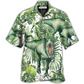 Hawaiian Shirt / Adults / S Dinosaur Strong Green Tropical Leaf - Hawaiian Shirt - Reefox