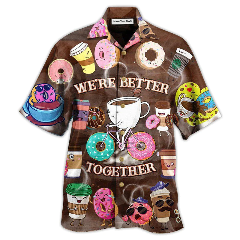 Hawaiian Shirt / Adults / S Coffee We're Better Together Donuts and Coffee - Hawaiian Shirt - Reefox