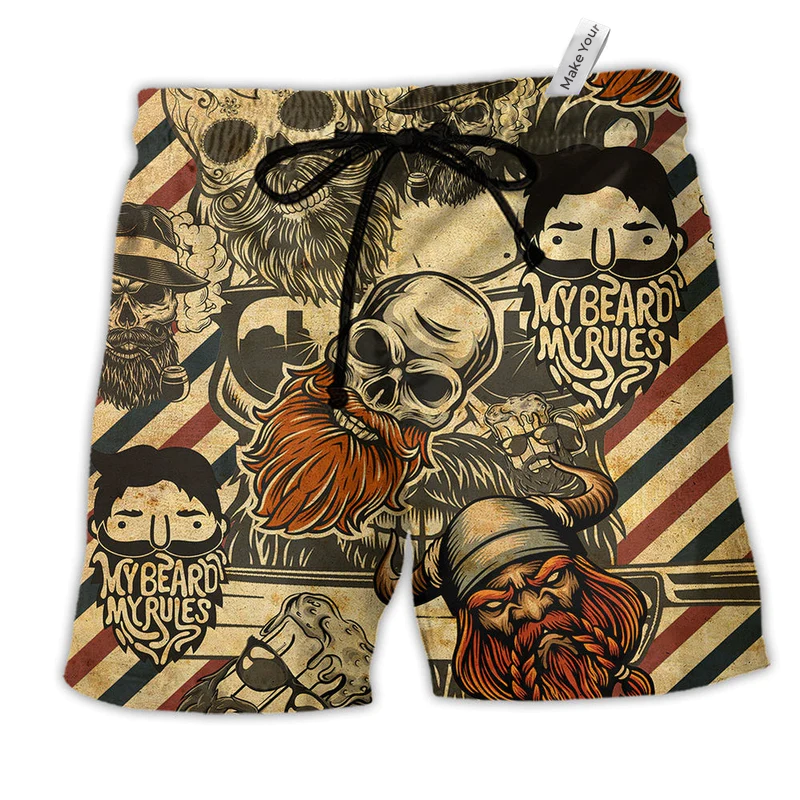 Beach Short / Adults / S Viking My Rules My Beard - Beach Short Reefox - Owls Matrix LTD