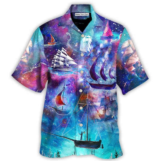 Sailing Boat On The Ocean Universe - Hawaiian Shirt