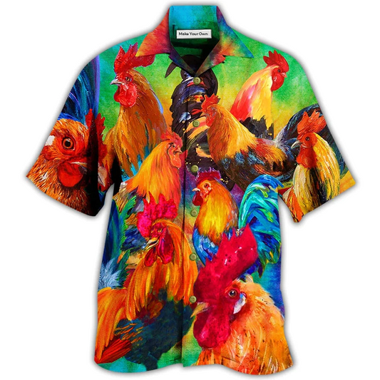 Hawaiian Shirt / Adults / S Chicken Rooster Style - Hawaiian Shirt - Reefox