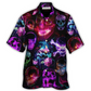 Skull Neon Art Happy Holiday - Hawaiian Shirt - Reefox