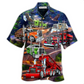 Hawaiian Shirt / Adults / S Truck Proud American Trucker With Eagle - Hawaiian Shirt - Reefox