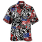 Hawaiian Shirt / Adults / S Viking Independence Day Odin Warrior And Wolf - Hawaiian Shirt - Reefox