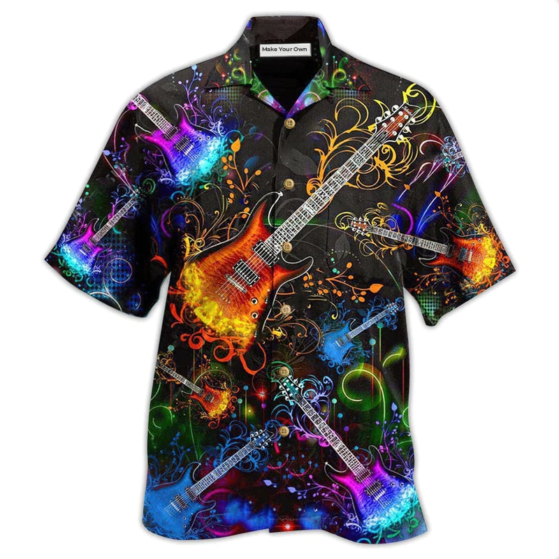 Hawaiian Shirt / Adults / S Guitar Gowhere The Guitar Takes You - Hawaiian Shirt - Reefox