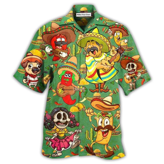 Hawaiian Shirt / Adults / S Food Love Mexican Culture Funny - Hawaiian Shirt - Reefox