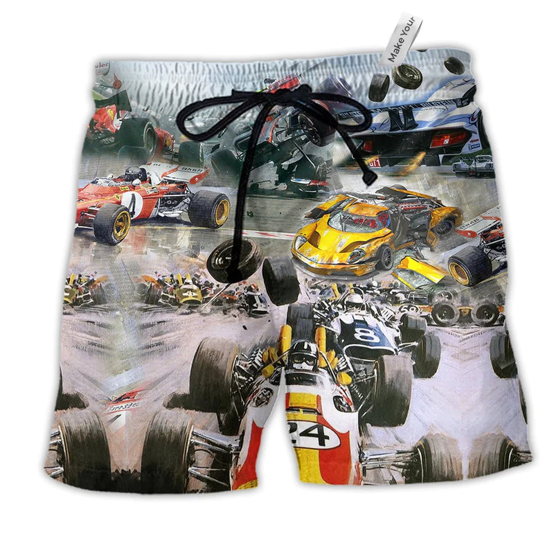Beach Short / Adults / S Racing Car Racing Too Fast - Beach Short Reefox - Owls Matrix LTD