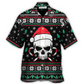 Hawaiian Shirt / Adults / S Christmas Skull Wearing Santa Claus Hat And Sweat Candy - Hawaiian Shirt - Reefox
