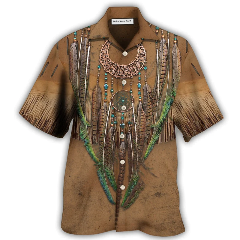 Hawaiian Shirt / Adults / S Native Style Love Peace Vintage - Hawaiian Shirt - Reefox