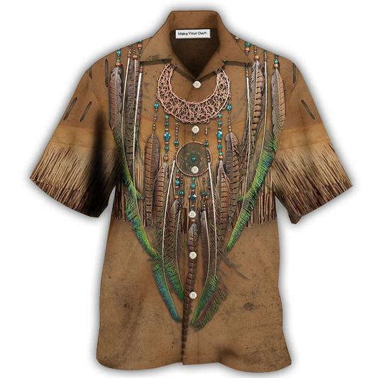 Hawaiian Shirt / Adults / S Native Style Love Peace Vintage - Hawaiian Shirt - Reefox