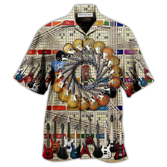 Hawaiian Shirt / Adults / S Guitar Cool Vintage Style - Hawaiian Shirt - Reefox