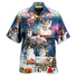 Hawaiian Shirt / Adults / S Dogs Snowdog Merry Christmas Night Funny - Hawaiian Shirt - Reefox