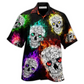 Hawaiian Shirt / Adults / S Skull Color Smile Say Hi - Hawaiian Shirt - Reefox