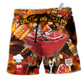 Beach Short / Adults / S Food Chilling and Grilling BBQ Party Red Style - Beach Short Reefox - Owls Matrix LTD