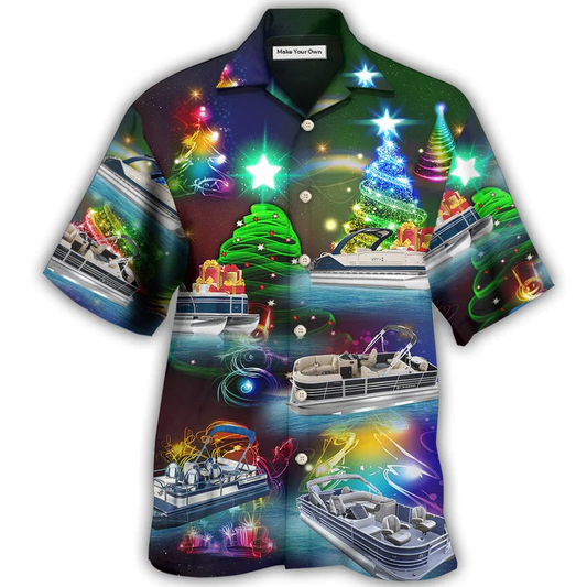 Hawaiian Shirt / Adults / S Pontoon Christmas Tree - Hawaiian Shirt - Reefox