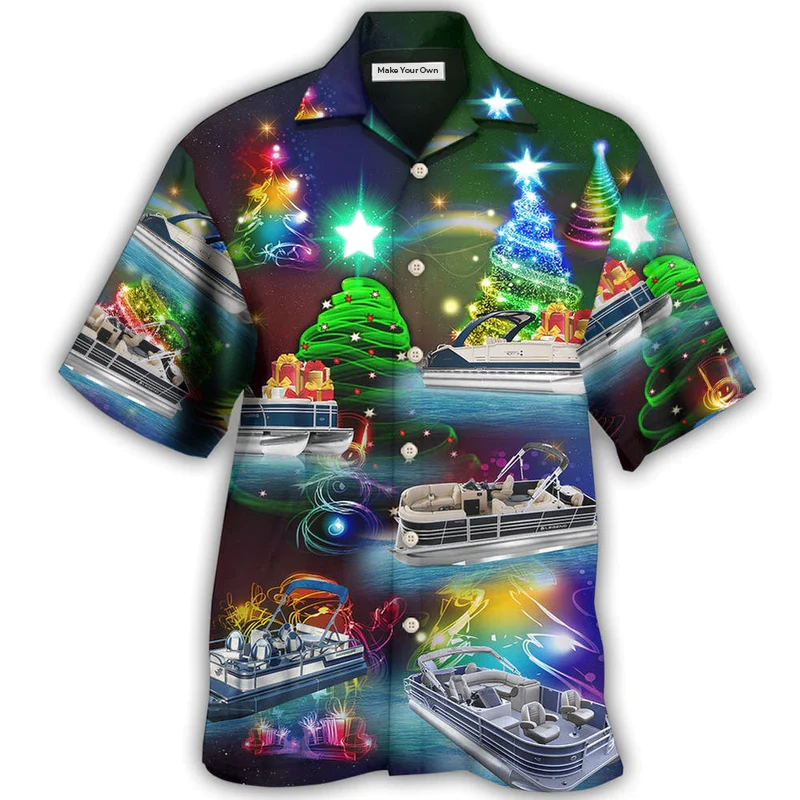 Hawaiian Shirt / Adults / S Pontoon Christmas Tree - Hawaiian Shirt - Reefox