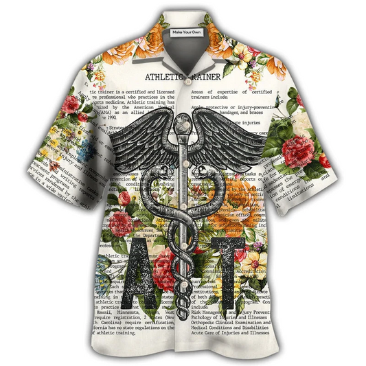 Hawaiian Shirt / Adults / S Athletic Trainer Dictionary Floral - Hawaiian Shirt - Reefox