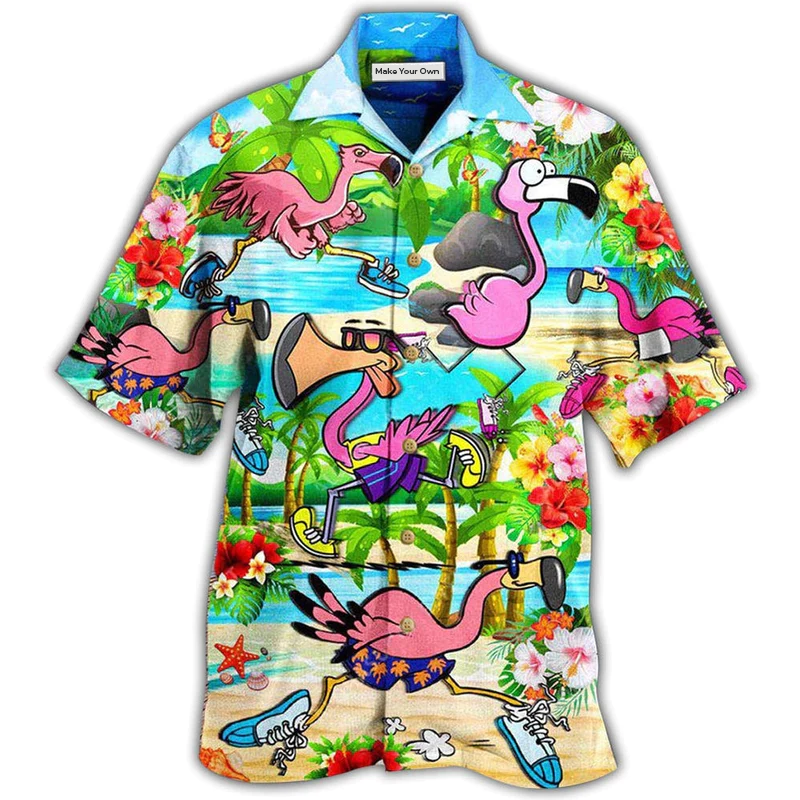 Hawaiian Shirt / Adults / S Flamingo The Running Flamingoes - Hawaiian Shirt - Reefox