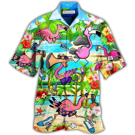 Hawaiian Shirt / Adults / S Flamingo The Running Flamingoes - Hawaiian Shirt - Reefox