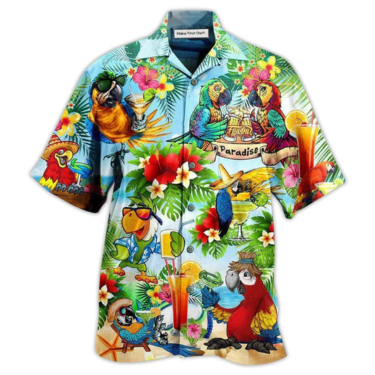 Hawaiian Shirt / Adults / S Parrot Love Life Happiness Style - Hawaiian Shirt - Reefox