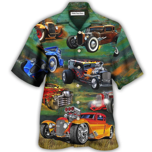 Hawaiian Shirt / Adults / S Car Luxury Retro Vintage Style - Hawaiian Shirt - Reefox