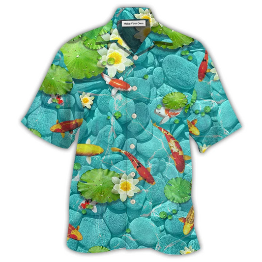 Hawaiian Shirt / Adults / S Fish Beautiful Koi Fish With Landscape - Hawaiian Shirt - Reefox
