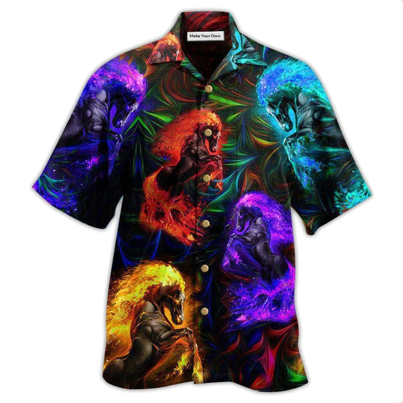 Hawaiian Shirt / Adults / S Horse Firing So Unique - Hawaiian Shirt - Reefox