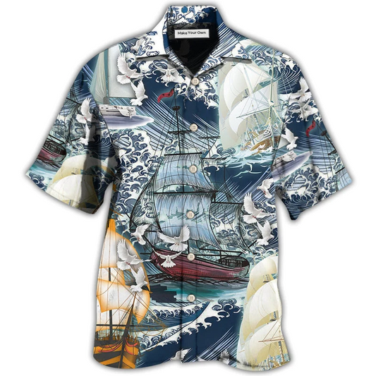 Sailing Dove Love Big Wave - Hawaiian Shirt - Reefox