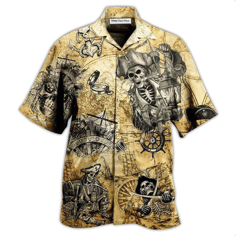 Hawaiian Shirt / Adults / S Pirate Skull Save A Ship Ride A Pirate - Hawaiian Shirt - Reefox