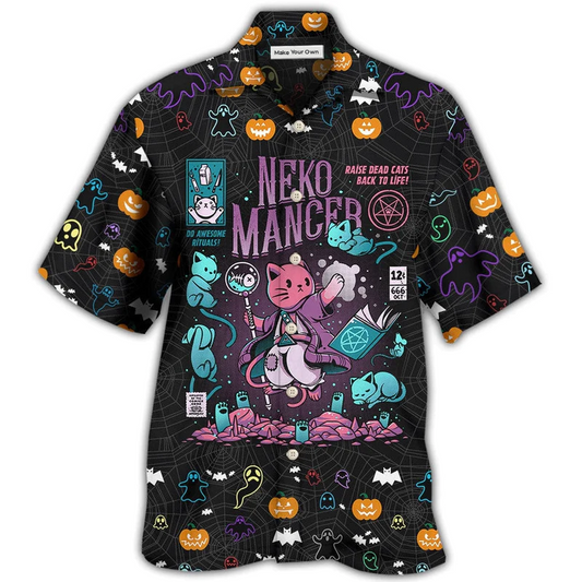 Hawaiian Shirt / Adults / S Cat Halloween Neko Mancer - Hawaiian Shirt - Reefox