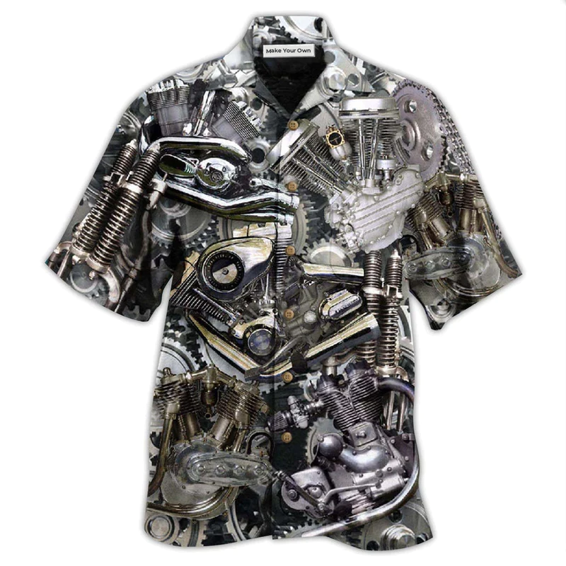 Hawaiian Shirt / Adults / S Motorcycle Don't Go Gray We Turn Chrome - Hawaiian Shirt - Reefox