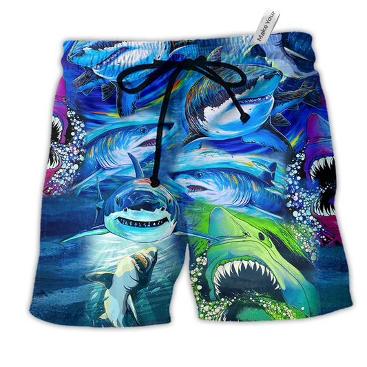 Beach Short / Adults / S Shark Be A Blue Shark - Beach Short Reefox - Owls Matrix LTD