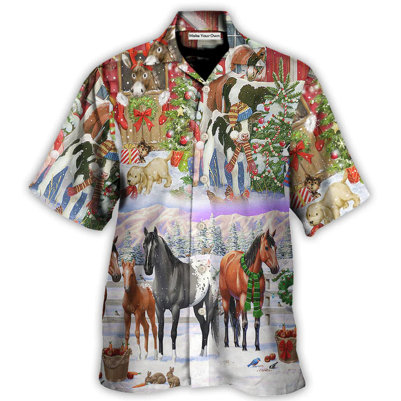 Hawaiian Shirt / Adults / S Christmas Farm Merry Xmas To Everyone - Hawaiian Shirt - Reefox
