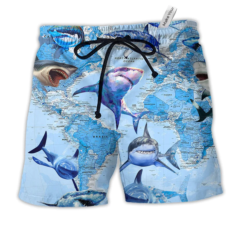 Beach Short / Adults / S Shark The Great White Sharks World - Beach Short Reefox - Owls Matrix LTD