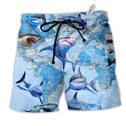 Beach Short / Adults / S Shark The Great White Sharks World - Beach Short Reefox - Owls Matrix LTD