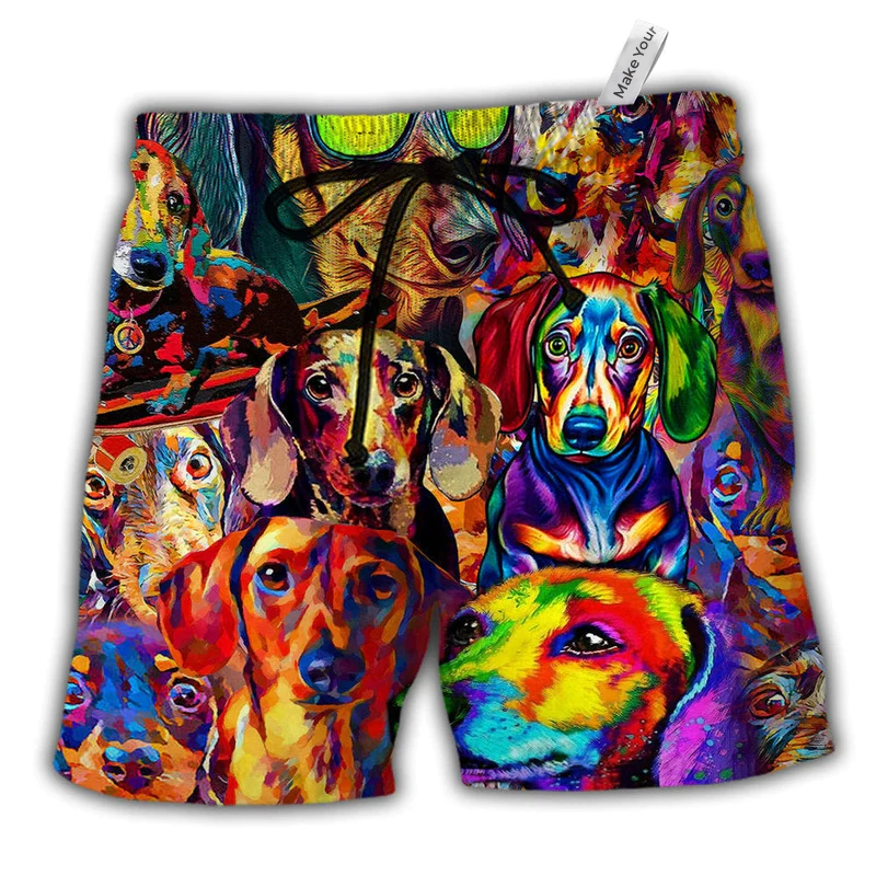 Beach Short / Adults / S Dachshund Dogs Is Better With A Dachshund - Beach Short Reefox - Owls Matrix LTD