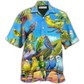 Hawaiian Shirt / Adults / S Parrot Budgie Parrot Beautiful Landscape - Hawaiian Shirt - Reefox