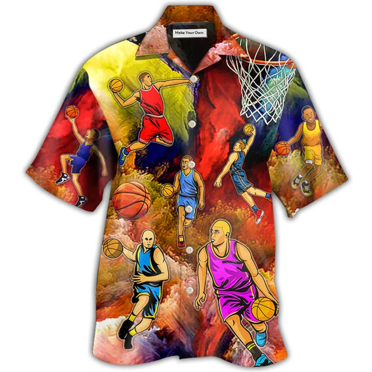 Hawaiian Shirt / Adults / S Basketball Style Colorful - Hawaiian Shirt - Reefox