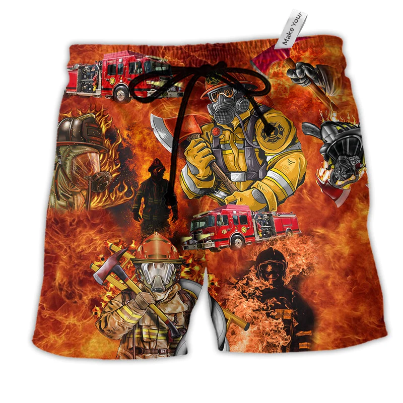 Beach Short / Adults / S Firefighter The Hotter You Are The Faster We Come - Beach Short Reefox - Owls Matrix LTD