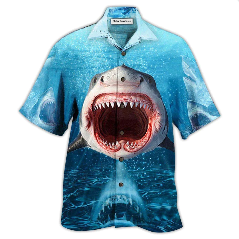 Hawaiian Shirt / Adults / S Shark Show Your Teeth - Hawaiian Shirt - Reefox