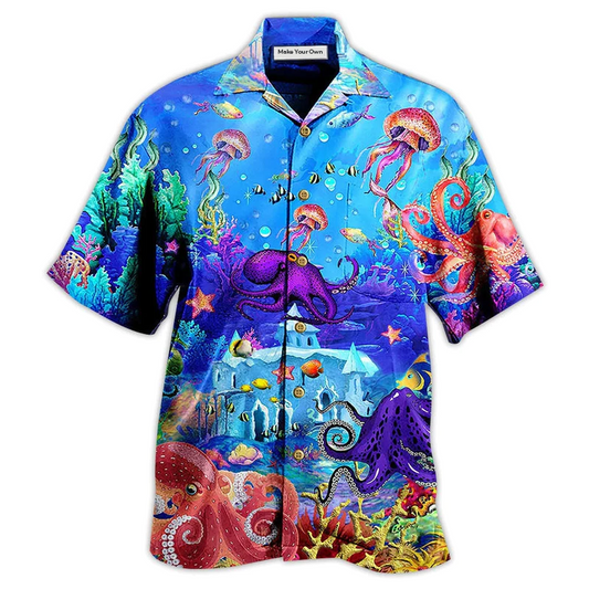 Hawaiian Shirt / Adults / S Octopus Love Ocean Forever - Hawaiian Shirt - Reefox