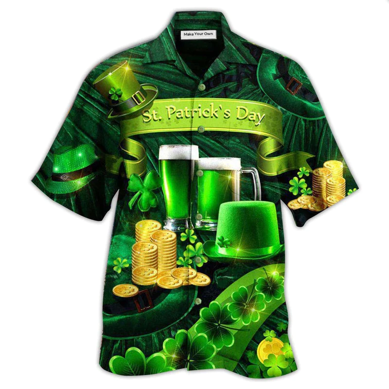 Hawaiian Shirt / Adults / S Irish Happy Saint Patrick's Day 17 March - Hawaiian Shirt - Reefox