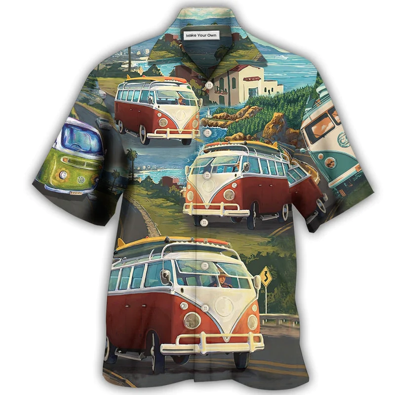 Hawaiian Shirt / Adults / S Hippie Van Life Style Love Beach - Hawaiian Shirt - Reefox