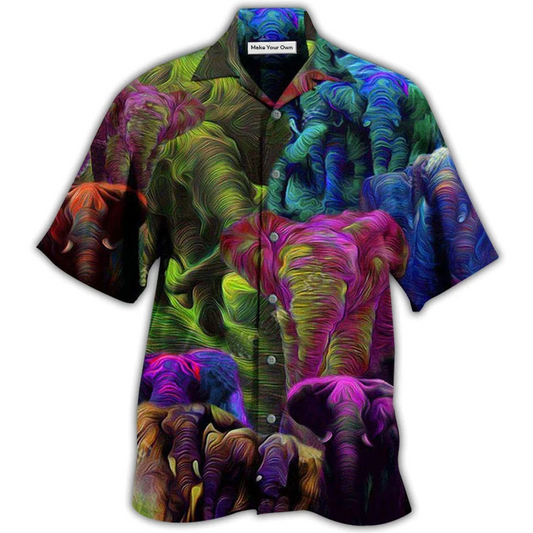Hawaiian Shirt / Adults / S Elephant Colorful Style - Hawaiian Shirt - Reefox