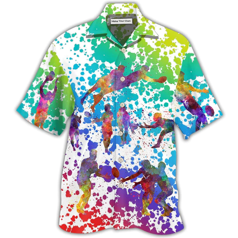 Hawaiian Shirt / Adults / S Rugby Colorful Painting - Hawaiian Shirt - Reefox