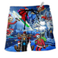 Beach Short / Adults / S Christmas Night With Skull - Beach Short Reefox - Owls Matrix LTD