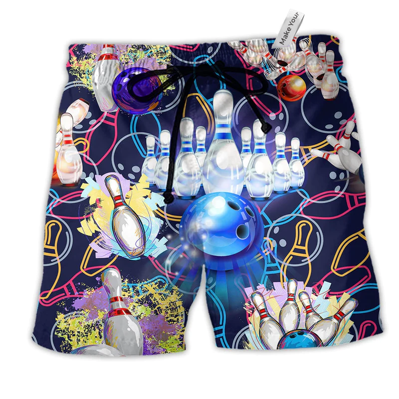 Beach Short / Adults / S Bowling Let The Good Times Roll Short - Beach Short Reefox - Owls Matrix LTD