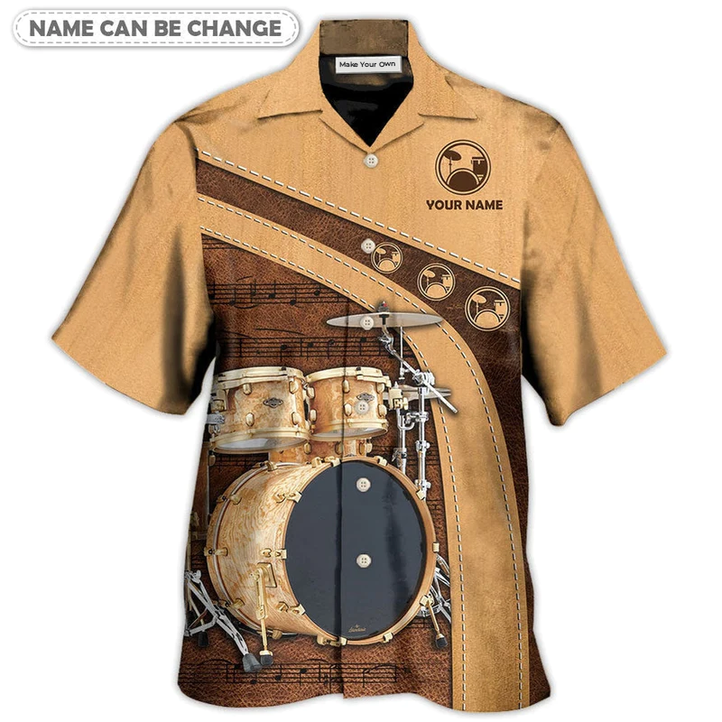 Hawaiian Shirt / Adults / S Drum An Old Drummer And A Lovely Lady Stick Personalized - Hawaiian Shirt - Reefox