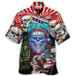 Hawaiian Shirt / Adults / S Skull Christmas US Flag Skeleton Horror Merry Christmas - Hawaiian Shirt - Reefox